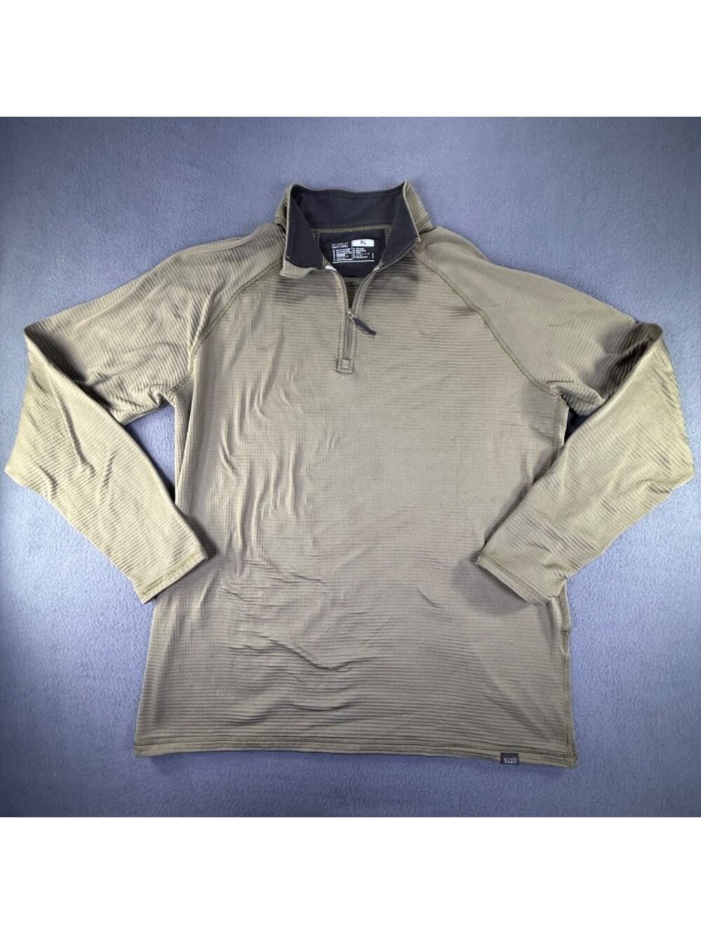 5.11 Tactical Rapid Assault Shirt Mens X-Large Olive Green Long Sleeve 1/4 Zip